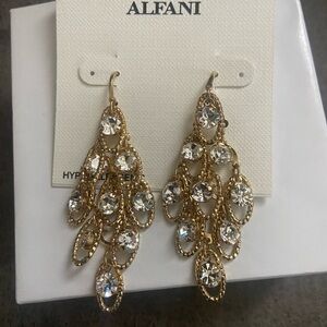 Macy's Alfani Gold Crystal Chandelier Earrings